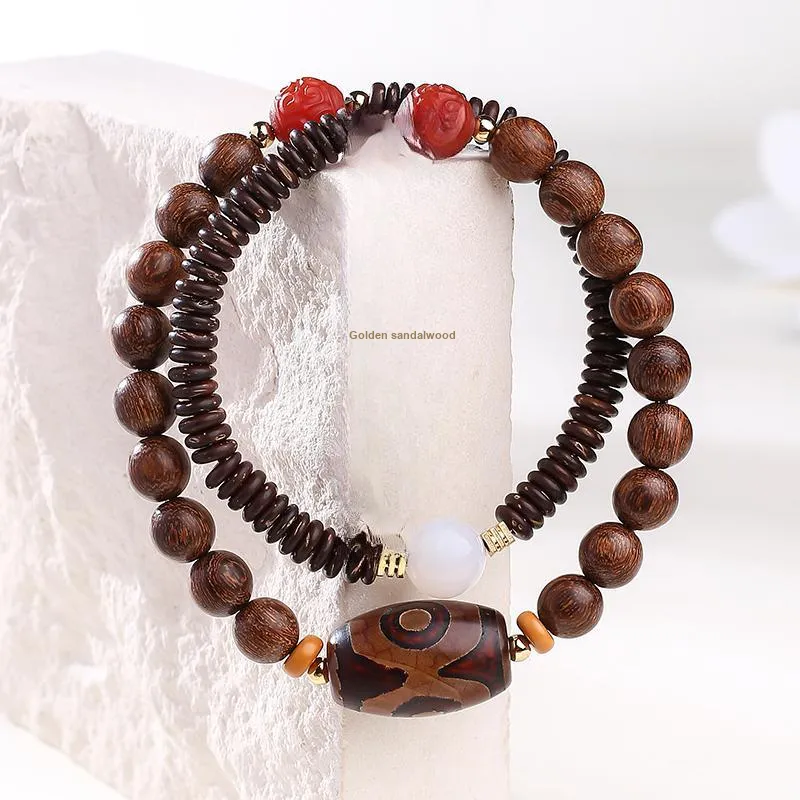 MUSHENGYUAN Golden Sandalwood Bracelets Unisex-1