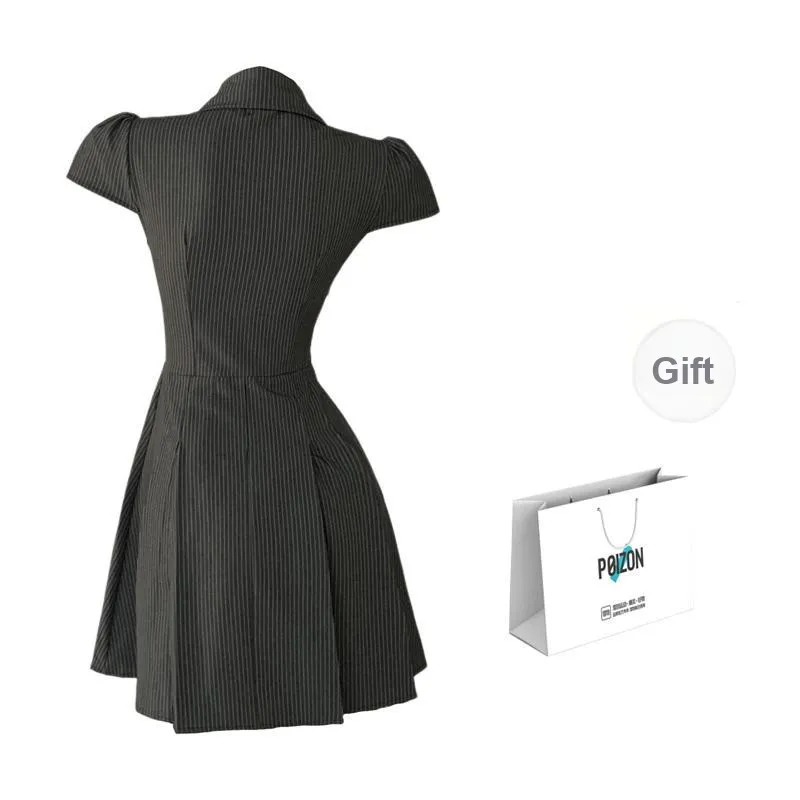 TURN UP Short Sleeved Dresses Women's Gray-1