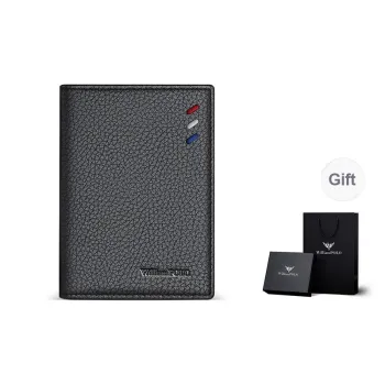 WilliamPOLO Top Grain Cow Leather Card Holder With Leather Case Regular Men's Black/Coffee