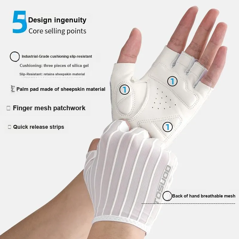 TOSUOD Cycling Gear Cycling Glove Riding Unisex Sheepskin-2