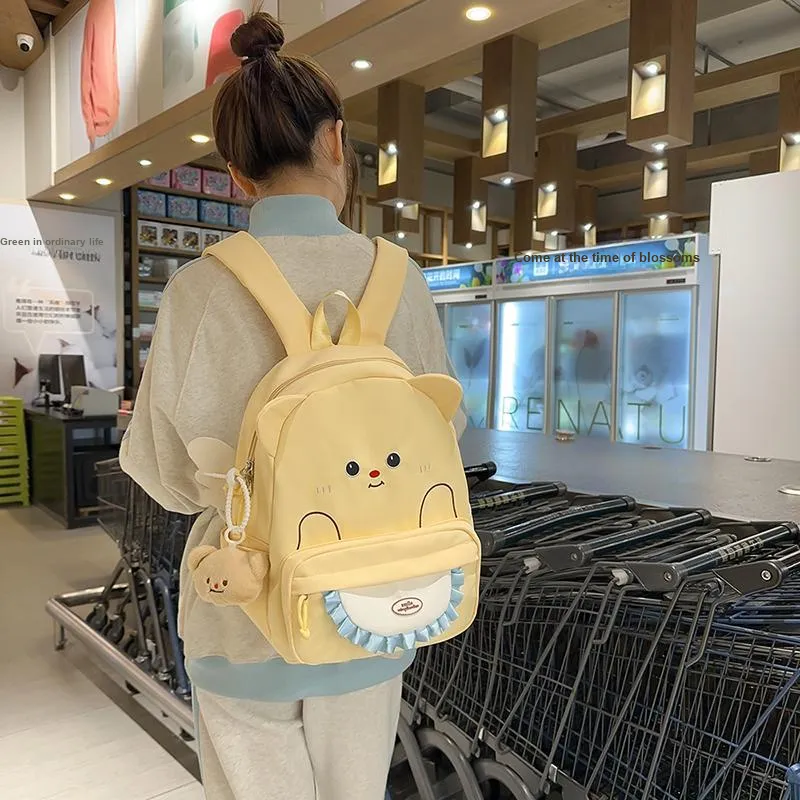 Kewuku Nylon Backpack Tubas Women's Yellow-3