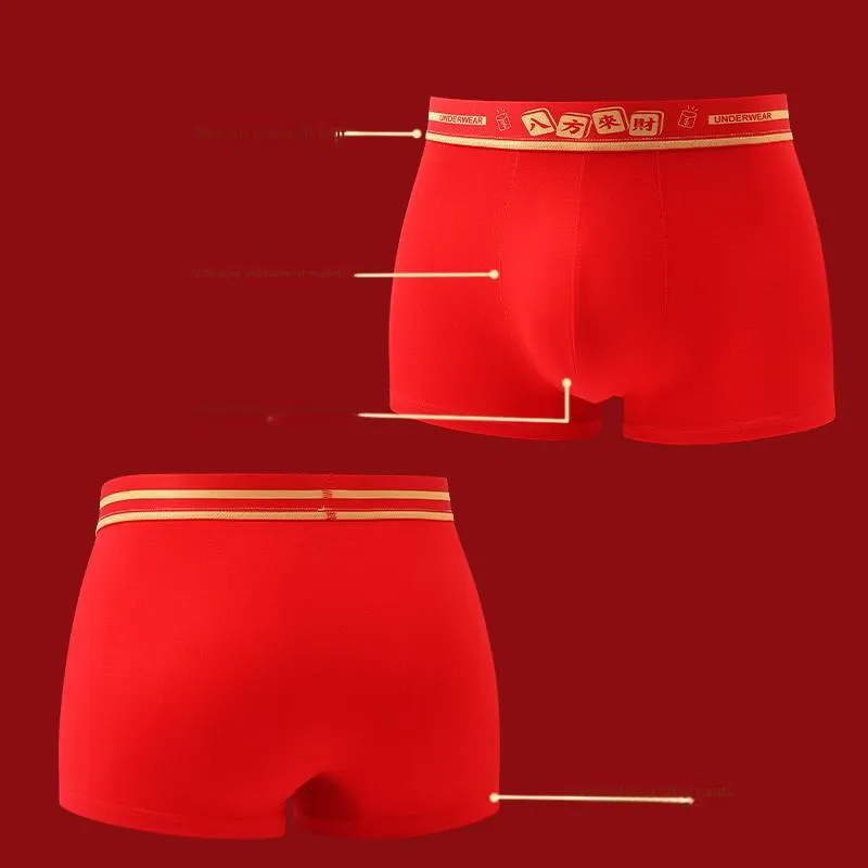 Disney Prosperity Zodiac Year Red 100% Cotton Underpants Men's 3 Pack-10