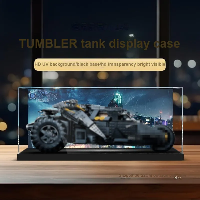 LIGHT YOUR BRICKS Gothic Knight Batman Tumbler Batmobile Display Case Model Accessories-1