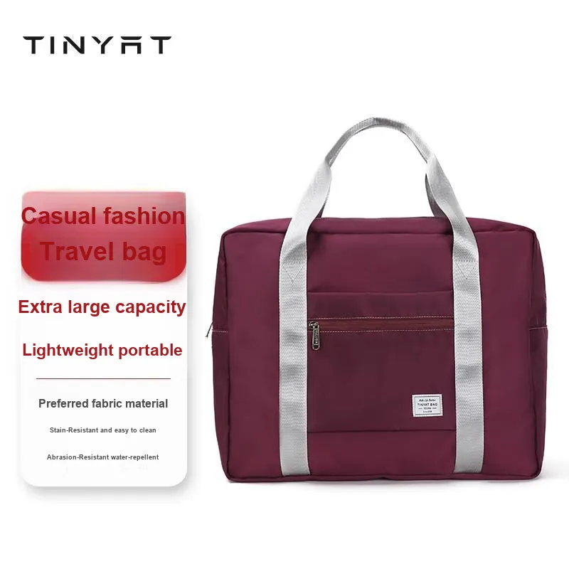 TINYAT Polyester Travel Bag Regular Unisex Gray/Black/Pink/Purple/Khaki-12