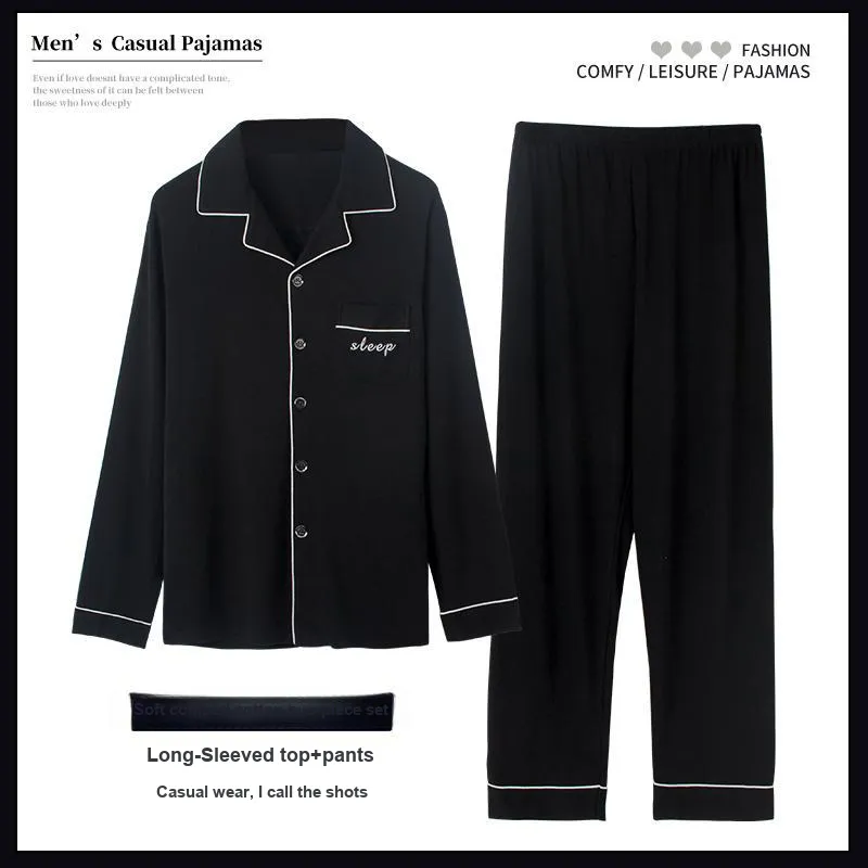 The Story Of The Flower Season Pajama Set Men's Black-1