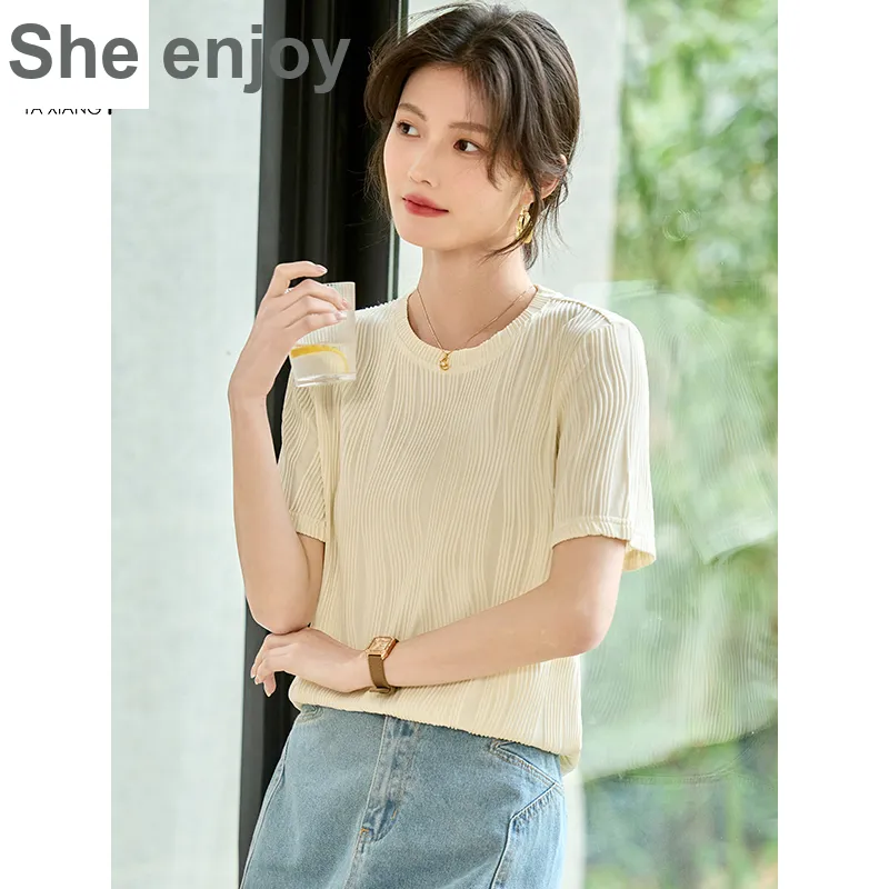 She Enjoys Regular T Shirt Women's Ecru-5