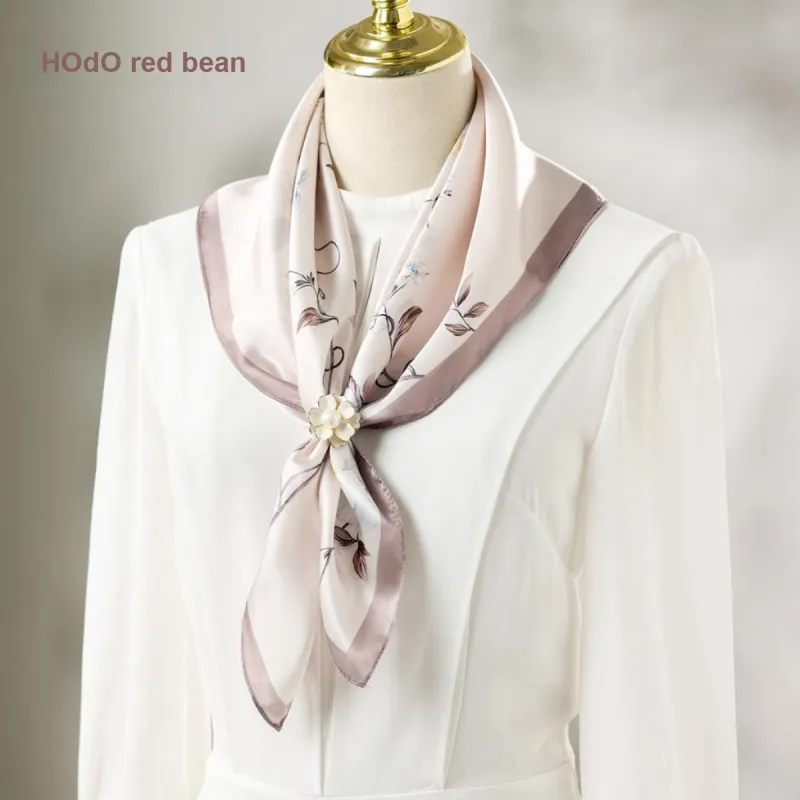 Red Bean Mulberry Silk Scarves Women's-8