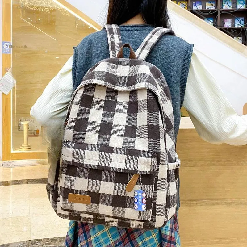 Yalu Nylon Backpack Unisex Black/Red/Blue/Green/Coffee-16