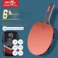 [6-Star Competition Model]Long Handle Shakehand Grip*2+Original Thickened Racket Bag+3 Pcs Competition Exclusive Balls