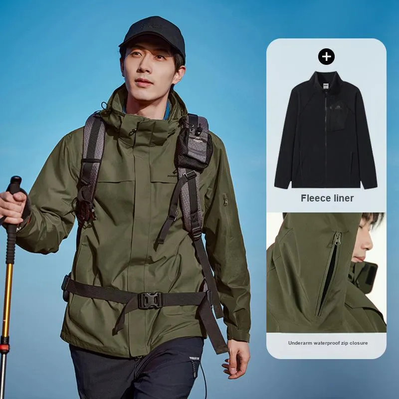 PIONEER CAMP Water-Resistant Windproof Breathable Wear-Resistant Warm Water-Repellent Windbreaker Jacket Unisex-95