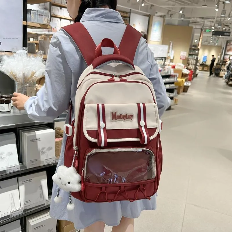 NX DOUGHNUT Nylon Backpack Women's Black/Pink/Burgundy/Blue/Khaki-8