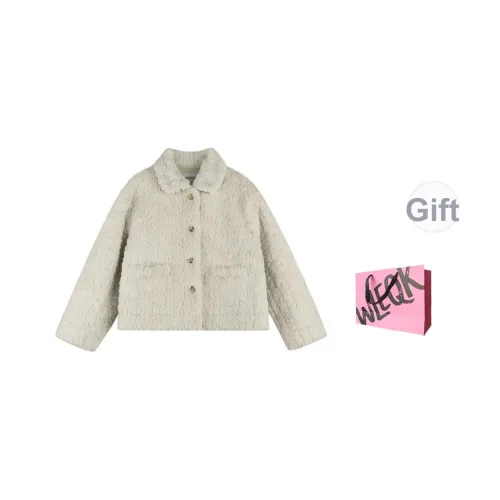 WLEQK Каштановый Бежевый Абрикос Женские Вельветовые Куртки