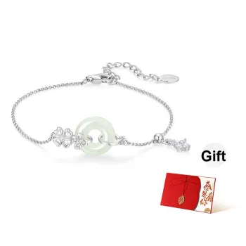 KADER Bracelets Pale Greenish-White Jade Women's