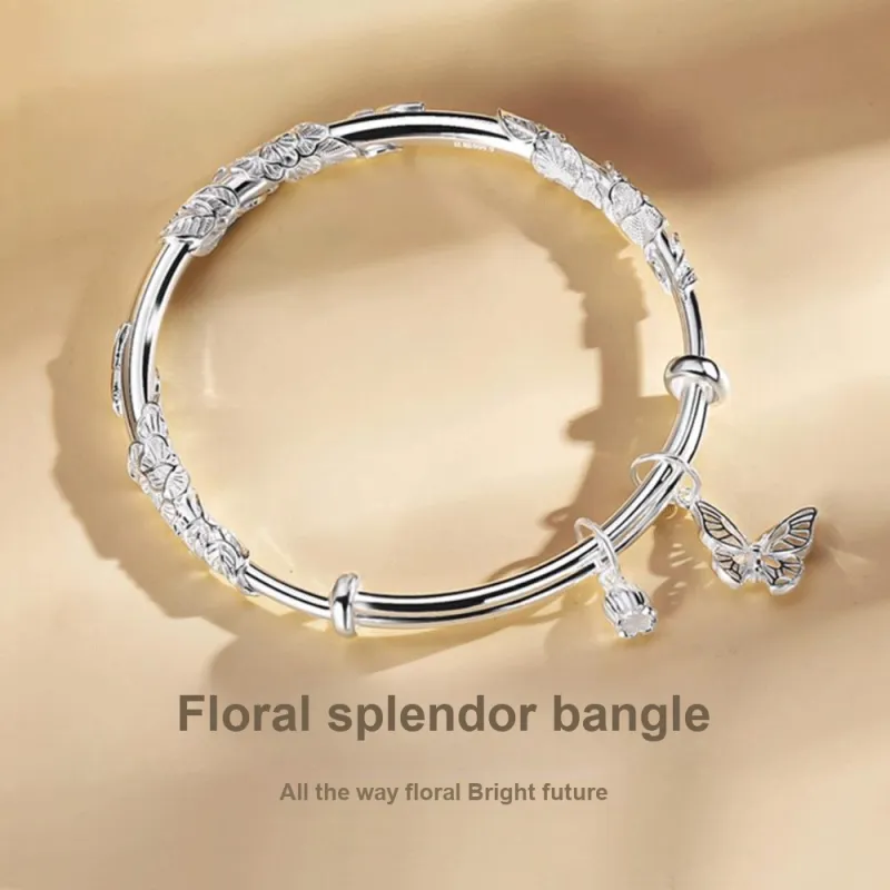 Fortune Gold Sterling Silver Bangle Unisex-1