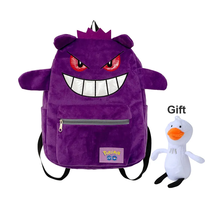 Debecca Fleece Backpack Unisex Black Purple-4