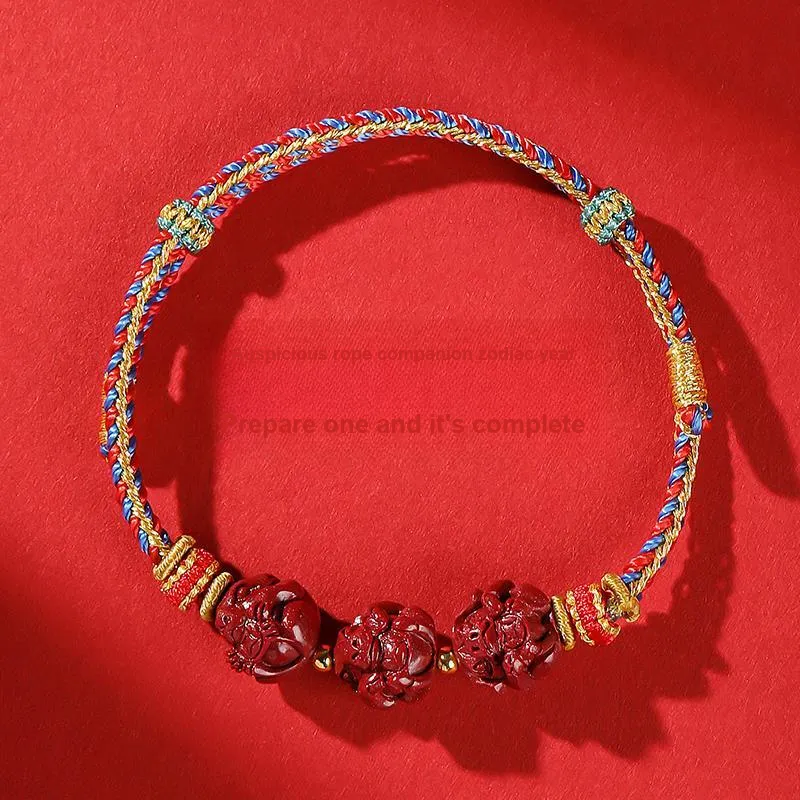 With The Heart Of The Jade Reconstructed Cinnabar Bracelets Unisex-11