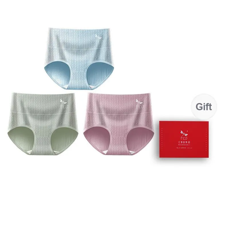 RED DRAGONFLY Cotton Panties Women's 3 Pack Gift Box Set-12
