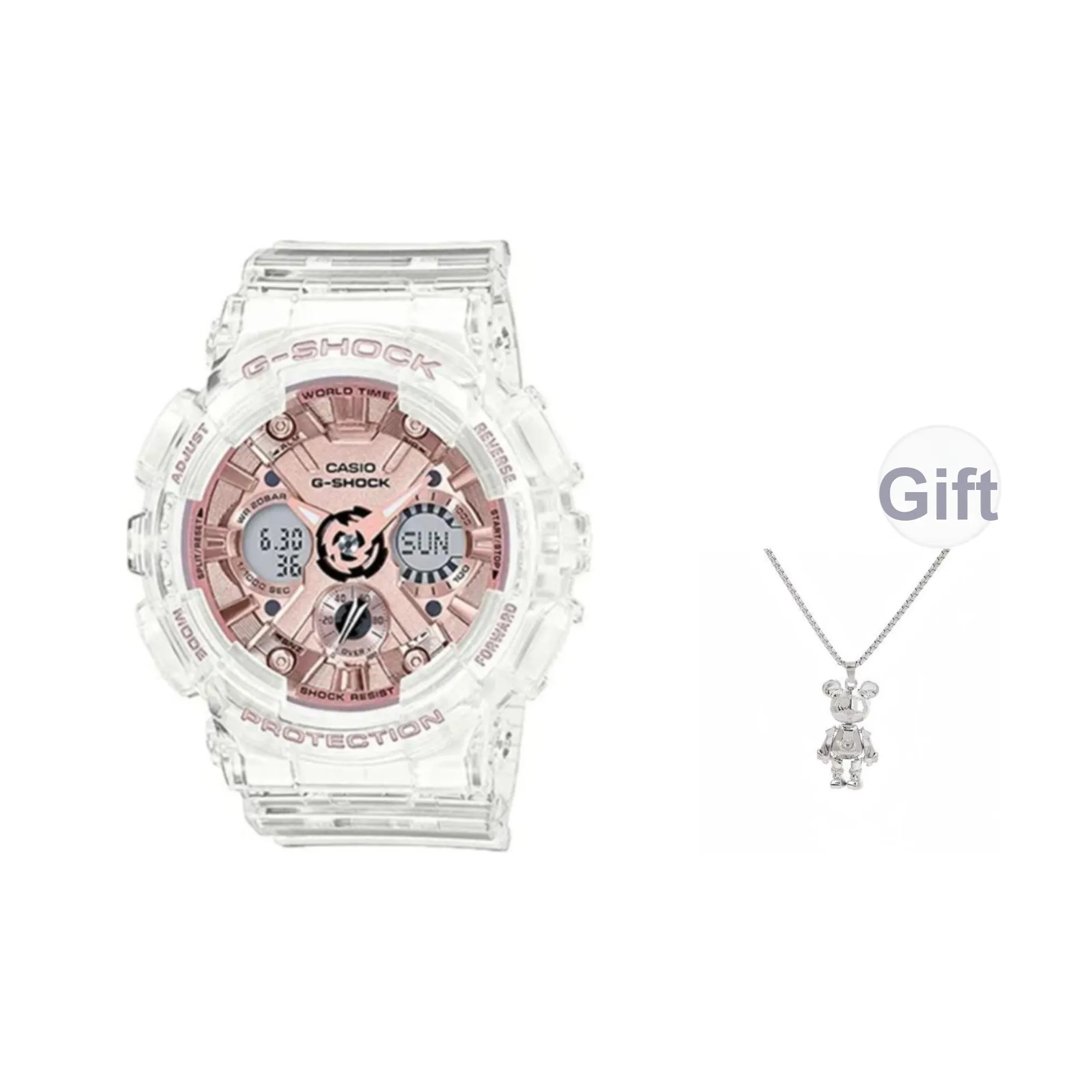 Г Shock Кварцевый Механизм Часы Унисекс Розовый Циферблат