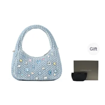 URANOLITH Velour Cloud Bag Handbag Crossbody Bag Small Size Women's Mist Blue/Cherry Blossom Pink/Almond Yellow