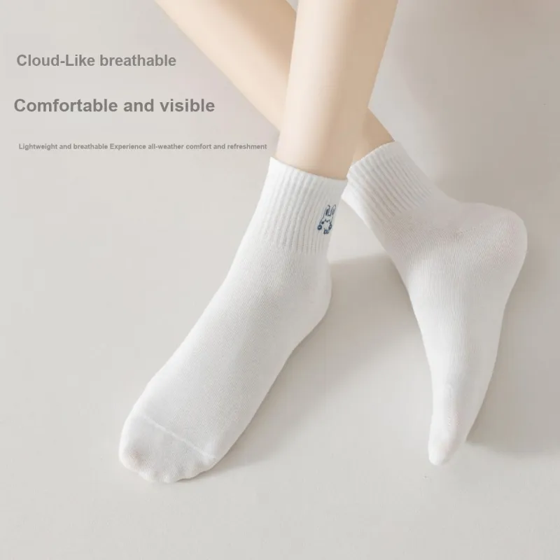 Ordifen Ankle Socks Women's 5 Pack White-4