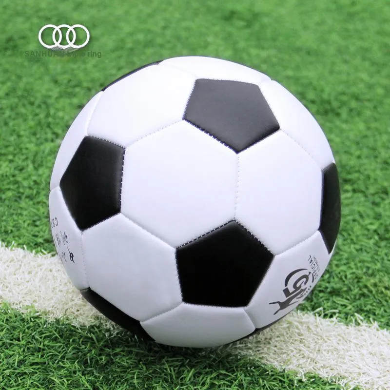 THREEHUAN Size 5 Ball Soccer PU Seamless Thermal bonding Unisex Classic Black White Plaid-1