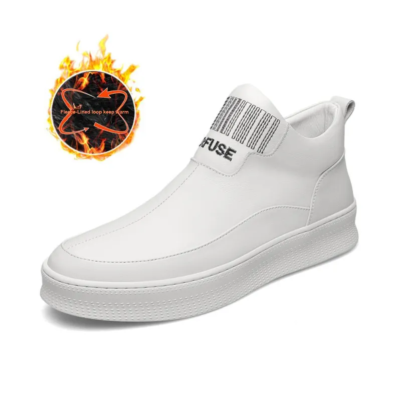 D FUSE SCANDINAVIA Anti Slip Wear Resistant Mid Top Casual Shoes Men's White-6