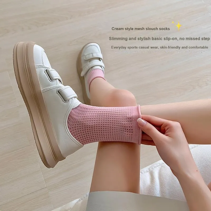 Lan Miao Mid Calf Socks Women's Shopping Bag Combo Set-3