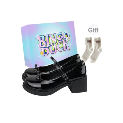 BINGO DUCK Квадратный каблук Туфли Мэри Джейн Женские