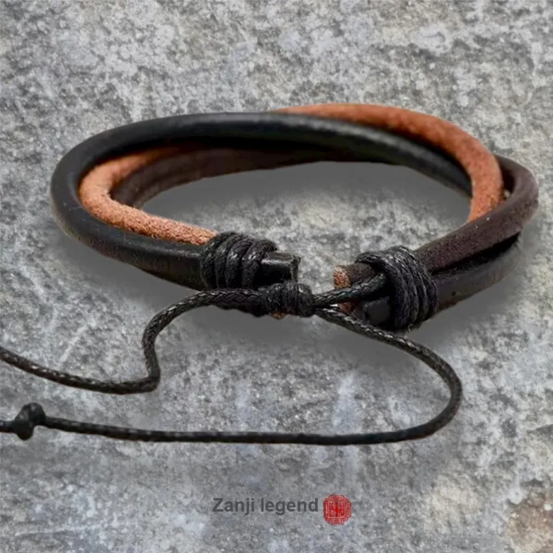 ZANJICHUANQI Leather Bracelets Unisex-1