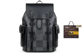 Jeep Synthetic Leather Backpack Regular Unisex Black