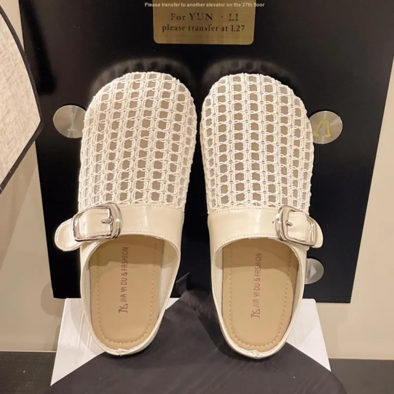 WUJI Rubber Sole Cut Out Abrasion Resistant Slip Resistant Closed Toe Slippers Women's-4