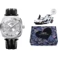 White Dial Black Leather Strap