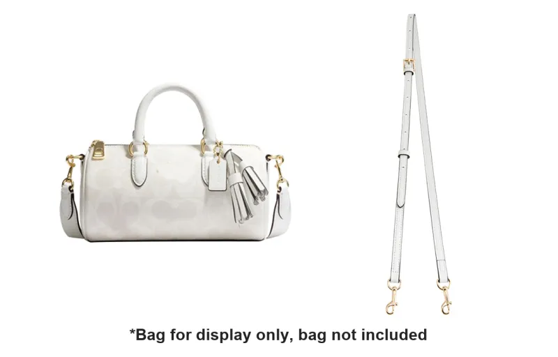 Luxury Care Artisan Workshop Artificial Leather Shoulder Strap Accessories Bag Strap Women's White/Black-7