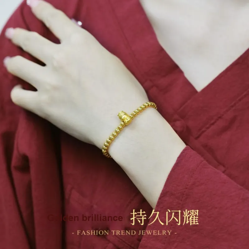 Love Samantabhadra Light Bead Samantabhadra Light Bead # Good Luck 999 Solid Gold Fixed Price Gold Bracelet Women's-2