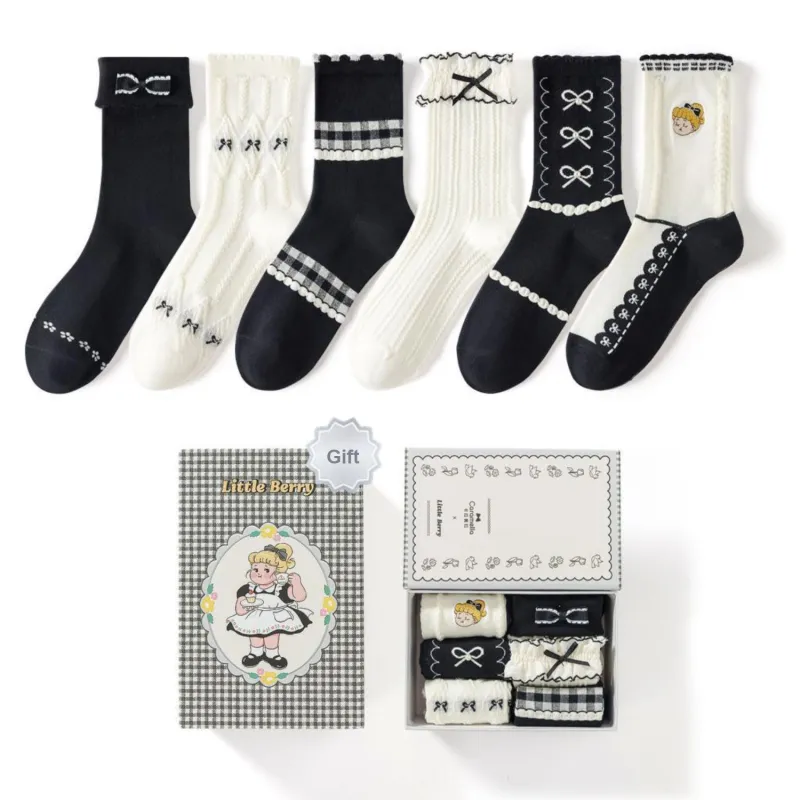 Caramella x Little Berry Mid Calf Socks Women's 6 Pack-6