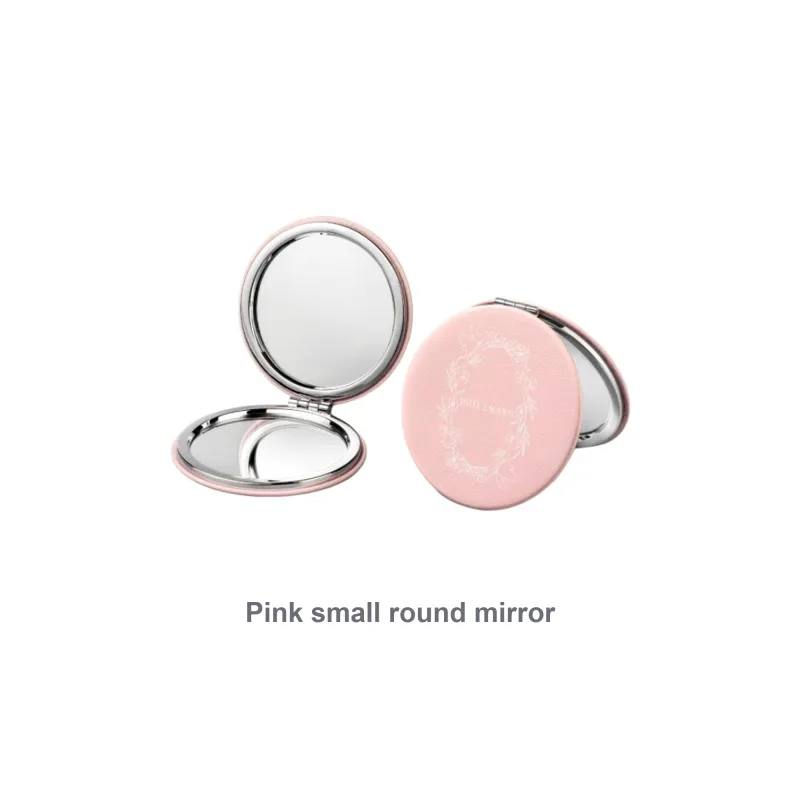 YASHILANDAI Pink Small Circle Mirror Portable And Lightweight-2
