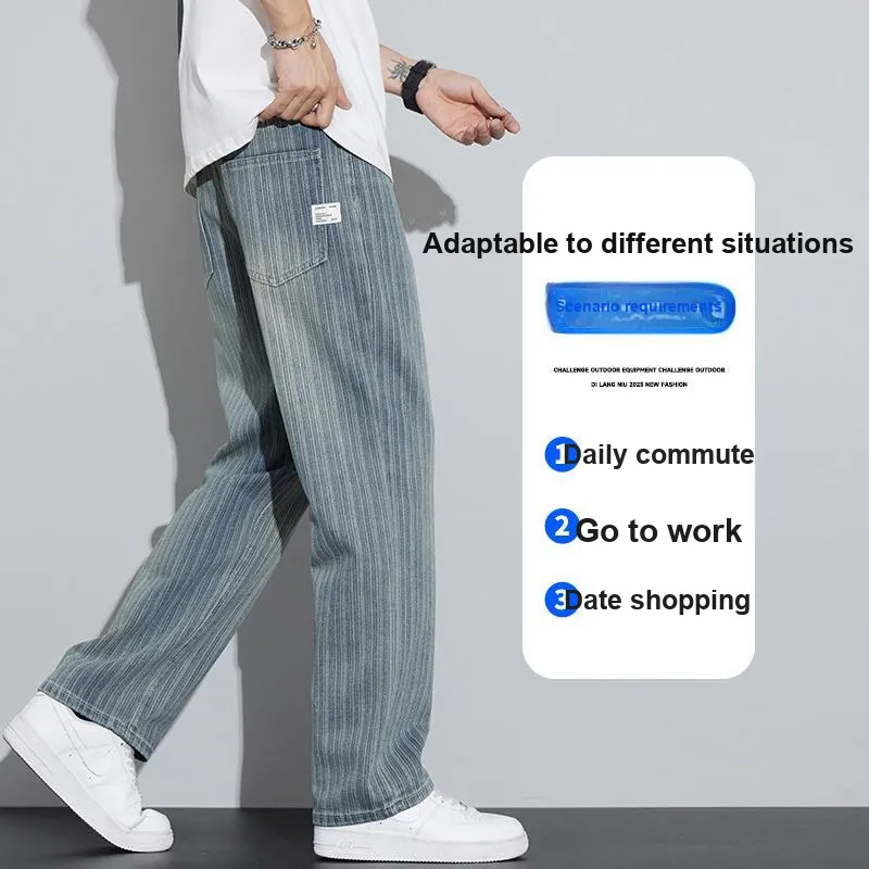 Children Of Huaxia Spring And Summer Jeans Men's Nostalgic Blue-2