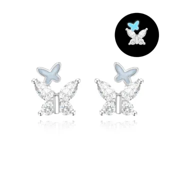 Lao Feng Xiang S925 Silver Pair Of Stud Earrings Women's