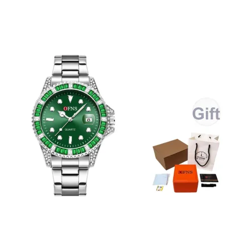 OFNS Submariner Luxury Style Business Стразы Украшенные Рefined Кварцевые Часы Стальной Ремешок