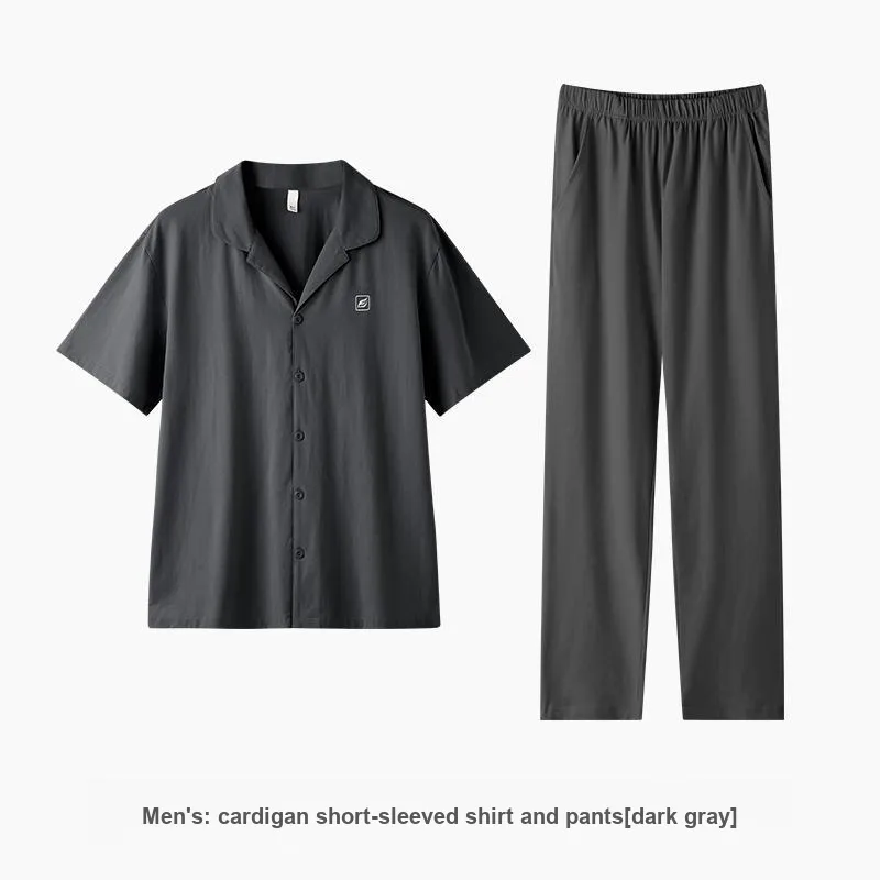 ZAO FU NIAO Pajama Set Men's Dark Gray-1