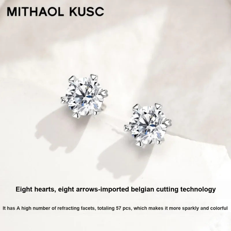 MITHAOL KUSC 18K Gold Plated Silver Stud Earrings Women's-3