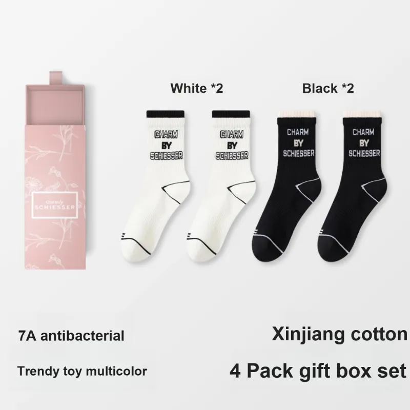 Shuya Mid Calf Socks Women's 4 Pack-1