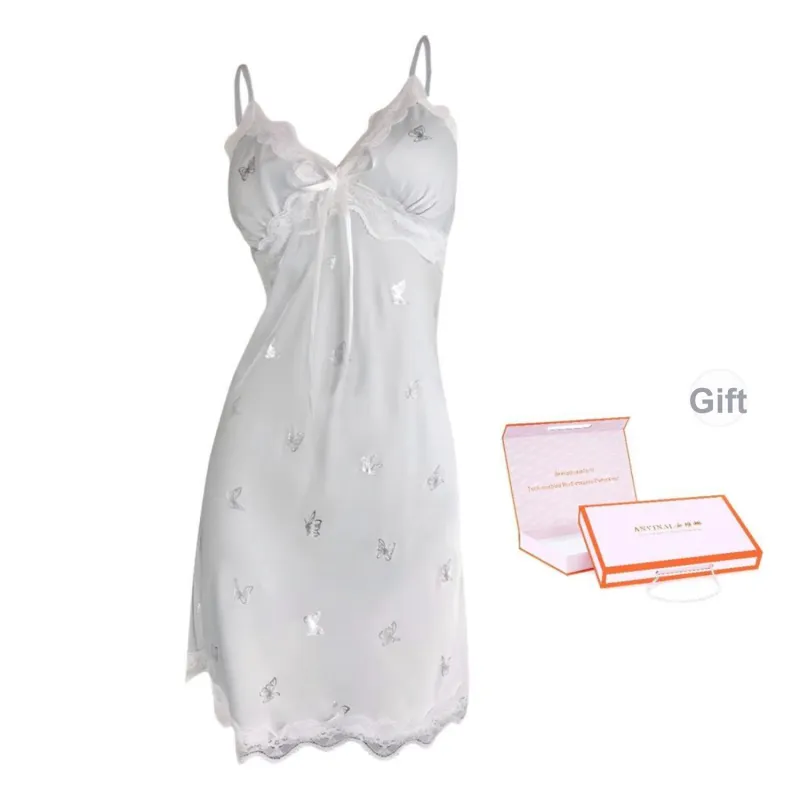 ANVINAL Nightgown Women's Light Blue-0