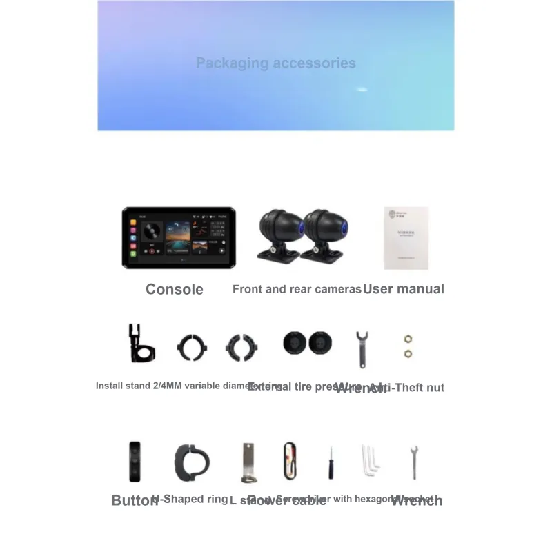 Breakers Riding Equipment Motorcycle Dashcam Smart Radar Car Machine With CarPlay Navigator Unisex-3