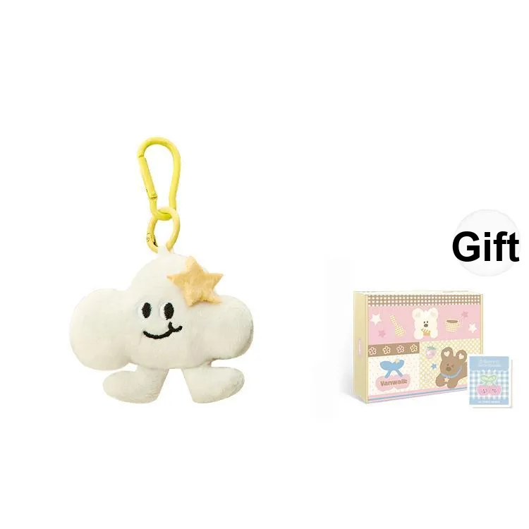 VANWALK Plush Backpack Charm Pendants Small Size Unisex Yellow/Pink/White-5