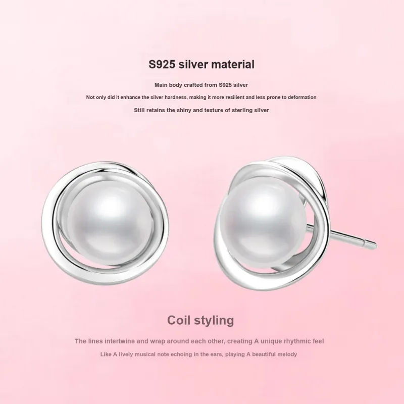 LAOMIAO Pearl Stud Earrings Women's-7