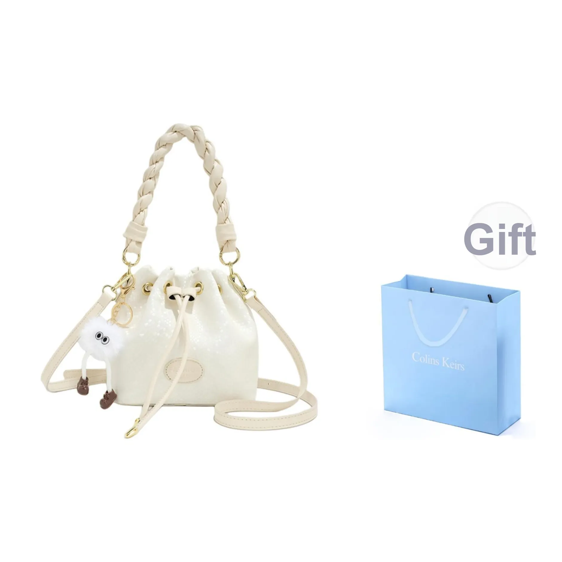 COLINS KEIRS Синтетическая кожа Минималистский стиль Модный Коммутирование Одно плечо Через плечо Сумка Обычный Женская Белая