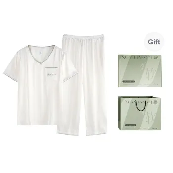 Xuan Liang Pajama Set Women's Gift Box Set Flowing Cloud White