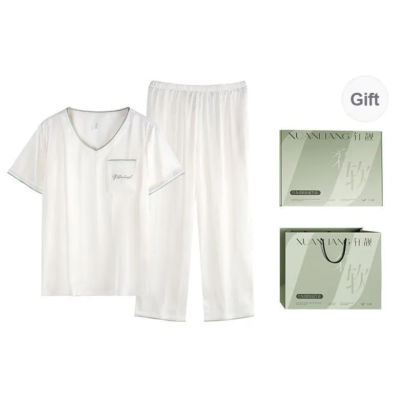Xuan Liang Pajama Set Women's Gift Box Set Flowing Cloud White-0