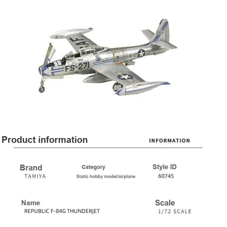 Tamiya REPUBLIC F 84G THUNDERJET Model Kits-3